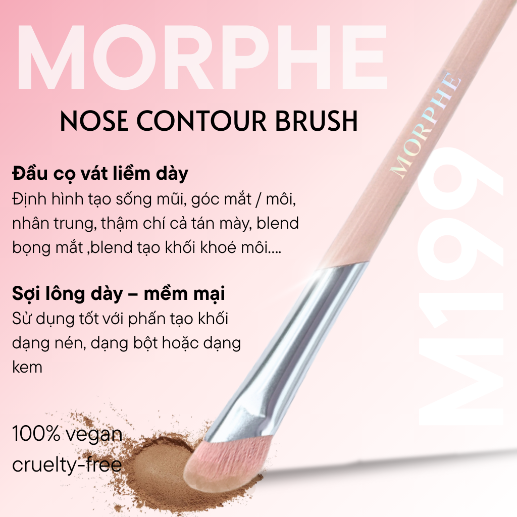 Cọ Tán Khối Mũi Kem Đầu Vát Liềm Dày Góc Cạnh Morphe Nose Contour Brush M199